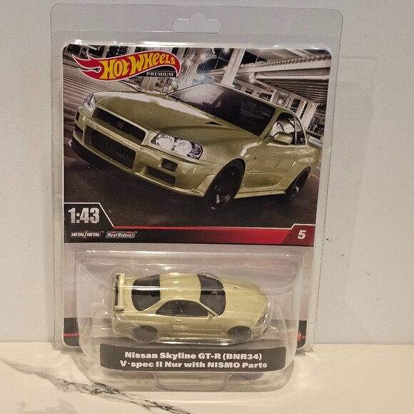Hot Wheels Nissan Skyline Gtr (BNR34) V•spec With NISMO parts 1:43 Scale Car - Picture 1 of 5